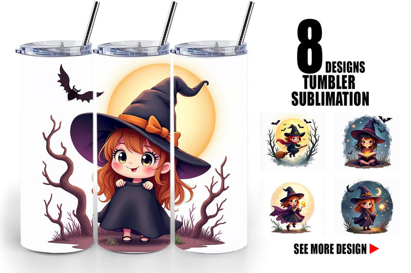 Tumbler Halloween Little Witch Sublimation artnoy 
