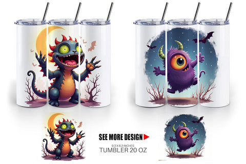 Tumbler Halloween Monster Creep Sublimation artnoy 