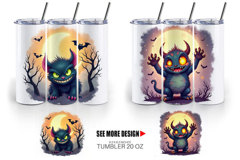 Tumbler Halloween Monster Creep Sublimation artnoy 