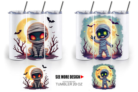 Tumbler Halloween Mummy Wrap Sublimation artnoy 