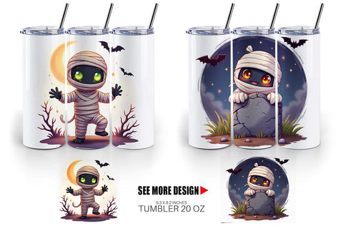 Tumbler Halloween Mummy Wrap Sublimation artnoy 