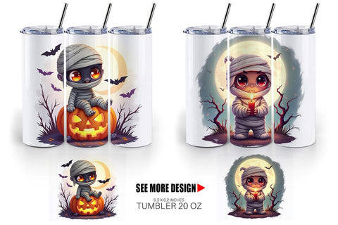 Tumbler Halloween Mummy Wrap Sublimation artnoy 