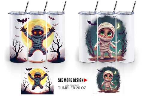 Tumbler Halloween Mummy Wrap Sublimation artnoy 