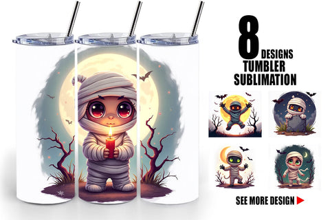Tumbler Halloween Mummy Wrap Sublimation artnoy 