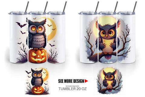 Tumbler Halloween Owl Whispers Sublimation artnoy 