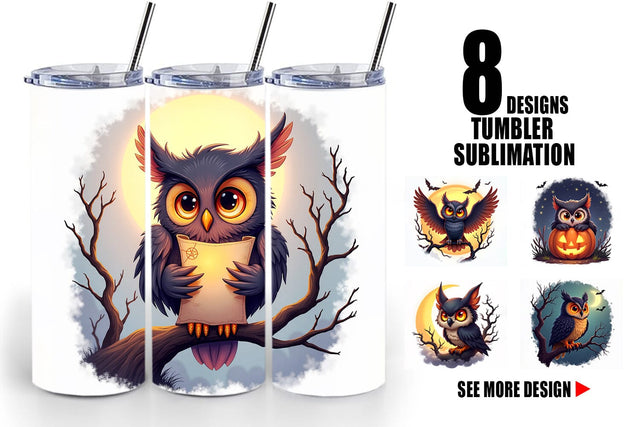 Tumbler Halloween Owl Whispers Sublimation artnoy 