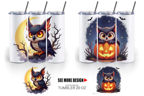 Tumbler Halloween Owl Whispers Sublimation artnoy 
