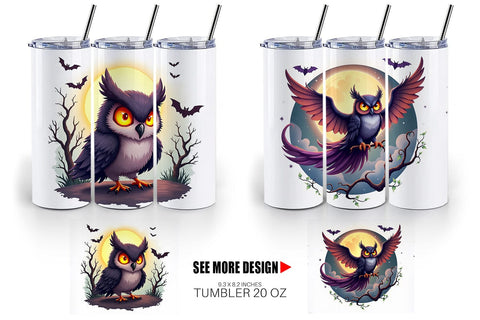 Tumbler Halloween Owl Whispers Sublimation artnoy 
