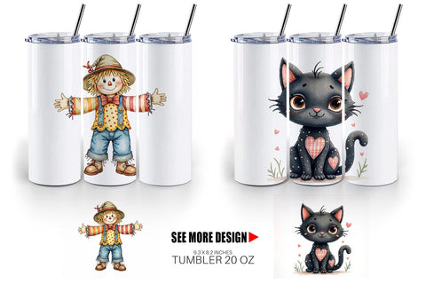 Tumbler Halloween Patchwork Pals Sublimation artnoy 