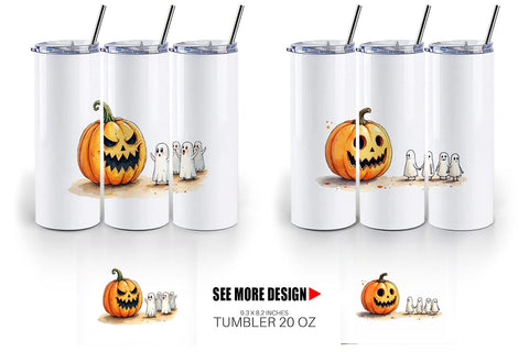 Tumbler Halloween Pumpkin Ghosts Sublimation artnoy 