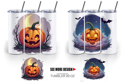 Tumbler Halloween Pumpkin Gleam Sublimation artnoy 