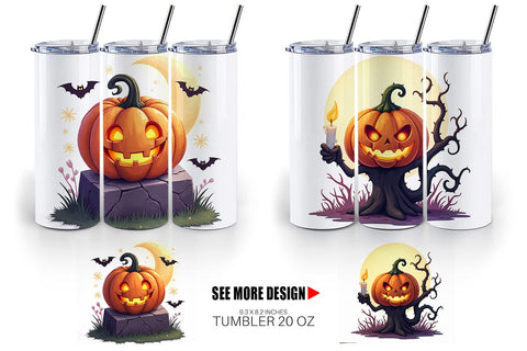 Tumbler Halloween Pumpkin Gleam Sublimation artnoy 