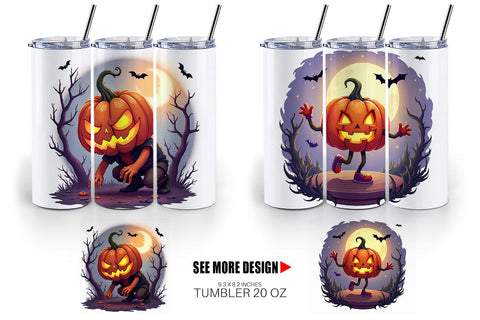 Tumbler Halloween Pumpkin Gleam Sublimation artnoy 