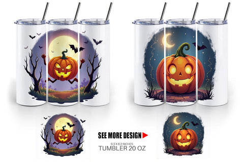 Tumbler Halloween Pumpkin Gleam Sublimation artnoy 