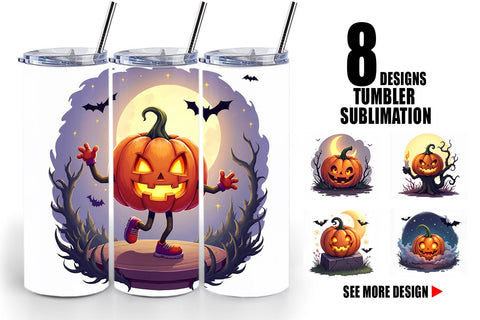 Tumbler Halloween Pumpkin Gleam Sublimation artnoy 