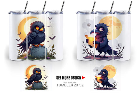 Tumbler Halloween Raven Shadow Sublimation artnoy 