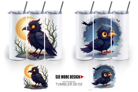 Tumbler Halloween Raven Shadow Sublimation artnoy 