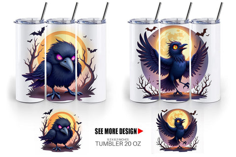 Tumbler Halloween Raven Shadow Sublimation artnoy 