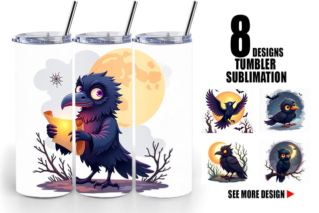 Tumbler Halloween Raven Shadow Sublimation artnoy 