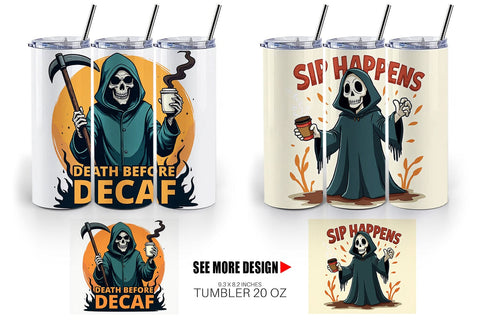 Tumbler Halloween Reaper Coffee Sublimation artnoy 