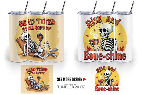 Tumbler Halloween Skeleton Coffee Sublimation artnoy 