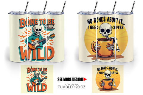 Tumbler Halloween Skeleton Coffee Sublimation artnoy 