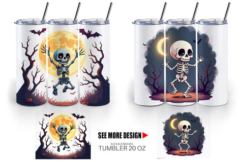 Tumbler Halloween Skeleton Dance Sublimation artnoy 