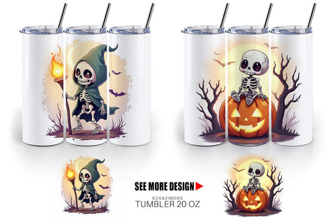 Tumbler Halloween Skeleton Dance Sublimation artnoy 