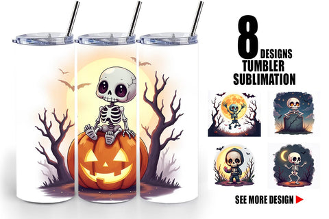 Tumbler Halloween Skeleton Dance Sublimation artnoy 