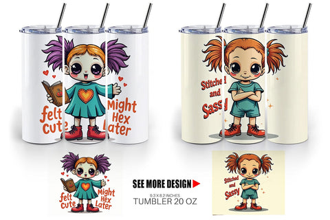 Tumbler Halloween Voodoo Doll Sublimation artnoy 