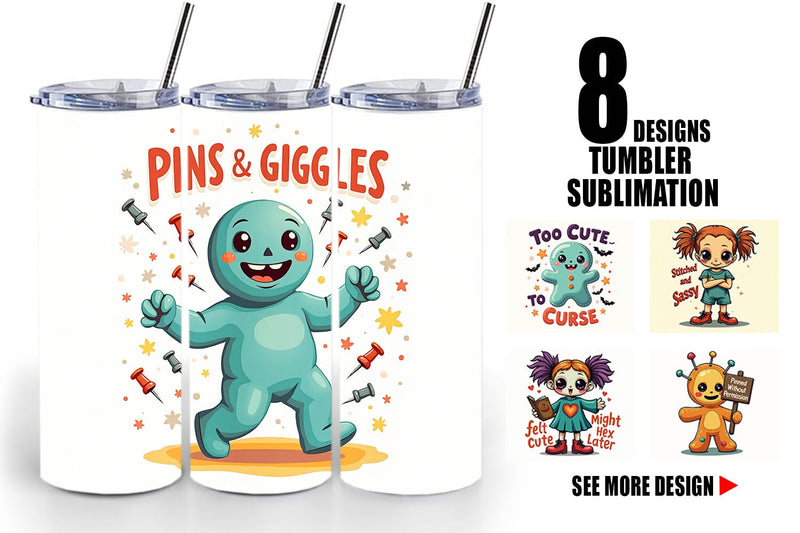 Tumbler Halloween Voodoo Doll Sublimation artnoy 