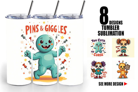 Tumbler Halloween Voodoo Doll Sublimation artnoy 