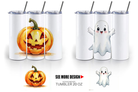 Tumbler Halloween Wonders Watercolor Sublimation artnoy 