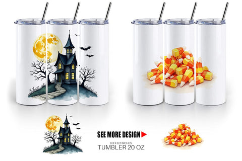 Tumbler Halloween Wonders Watercolor Sublimation artnoy 