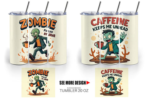 Tumbler Halloween Zombie Coffee Sublimation artnoy 