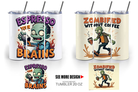Tumbler Halloween Zombie Coffee Sublimation artnoy 