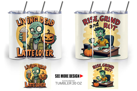Tumbler Halloween Zombie Coffee Sublimation artnoy 