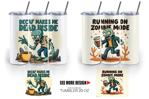 Tumbler Halloween Zombie Coffee Sublimation artnoy 