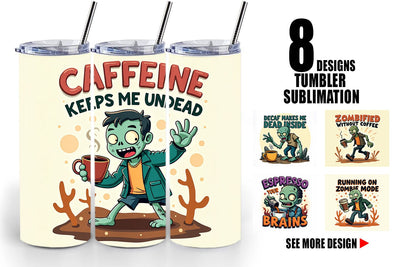 Tumbler Halloween Zombie Coffee Sublimation artnoy 