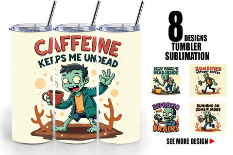 Tumbler Halloween Zombie Coffee Sublimation artnoy 