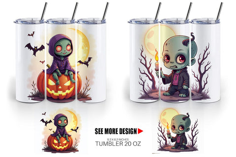 Tumbler Halloween Zombie Stumble Sublimation artnoy 