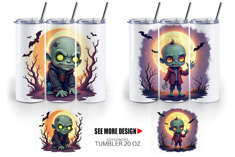 Tumbler Halloween Zombie Stumble Sublimation artnoy 