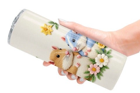 Tumbler Hamster Embroidery Sublimation artnoy 
