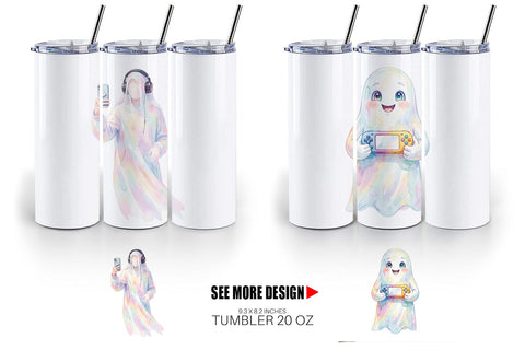 Tumbler Handheld Console Gamer Ghost Sublimation artnoy 