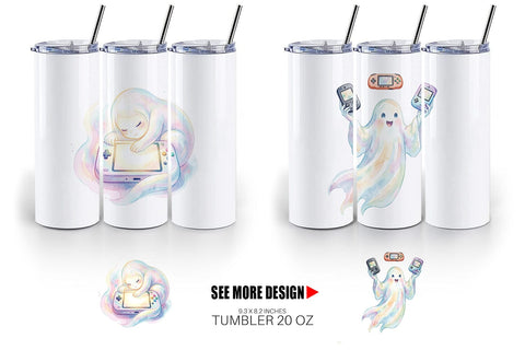 Tumbler Handheld Console Gamer Ghost Sublimation artnoy 