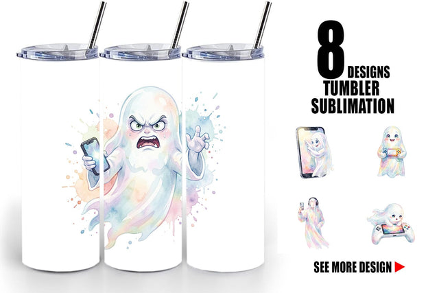 Tumbler Handheld Console Gamer Ghost Sublimation artnoy 