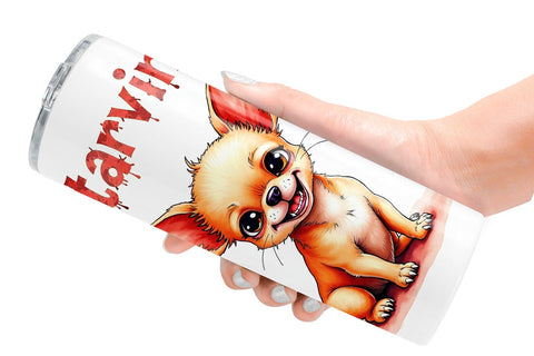 Tumbler Hangry Dog Food Lover Watercolor Sublimation artnoy 