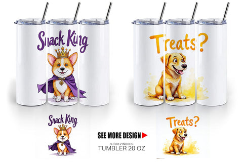 Tumbler Hangry Dog Food Lover Watercolor Sublimation artnoy 