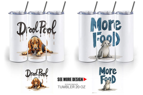 Tumbler Hangry Dog Food Lover Watercolor Sublimation artnoy 