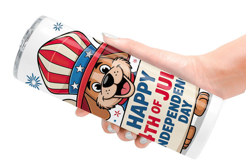 Tumbler Happy 4th of July Dog Sublimation artnoy 